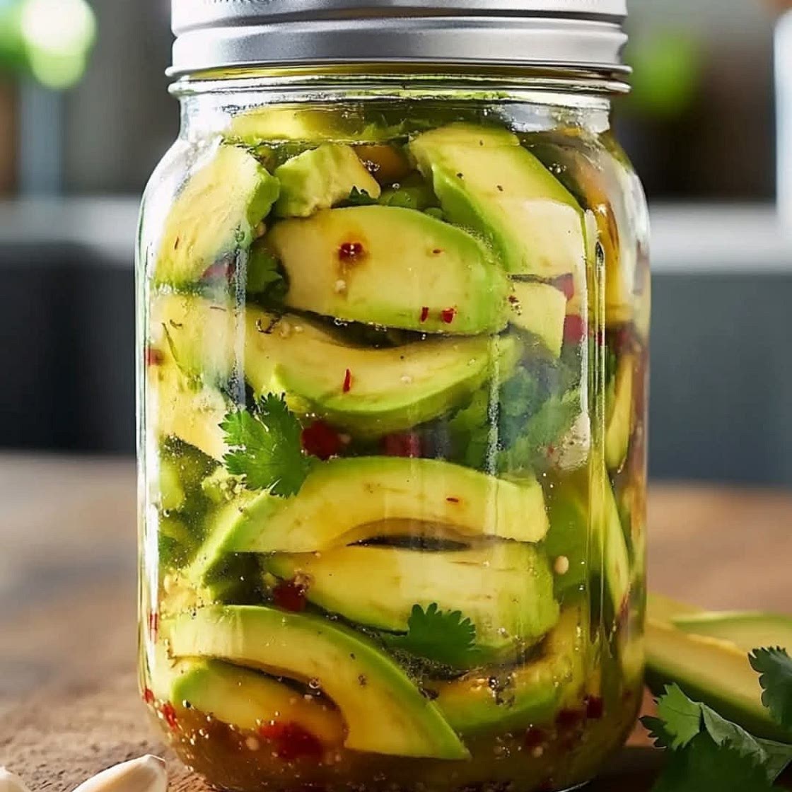 Pickled avocados