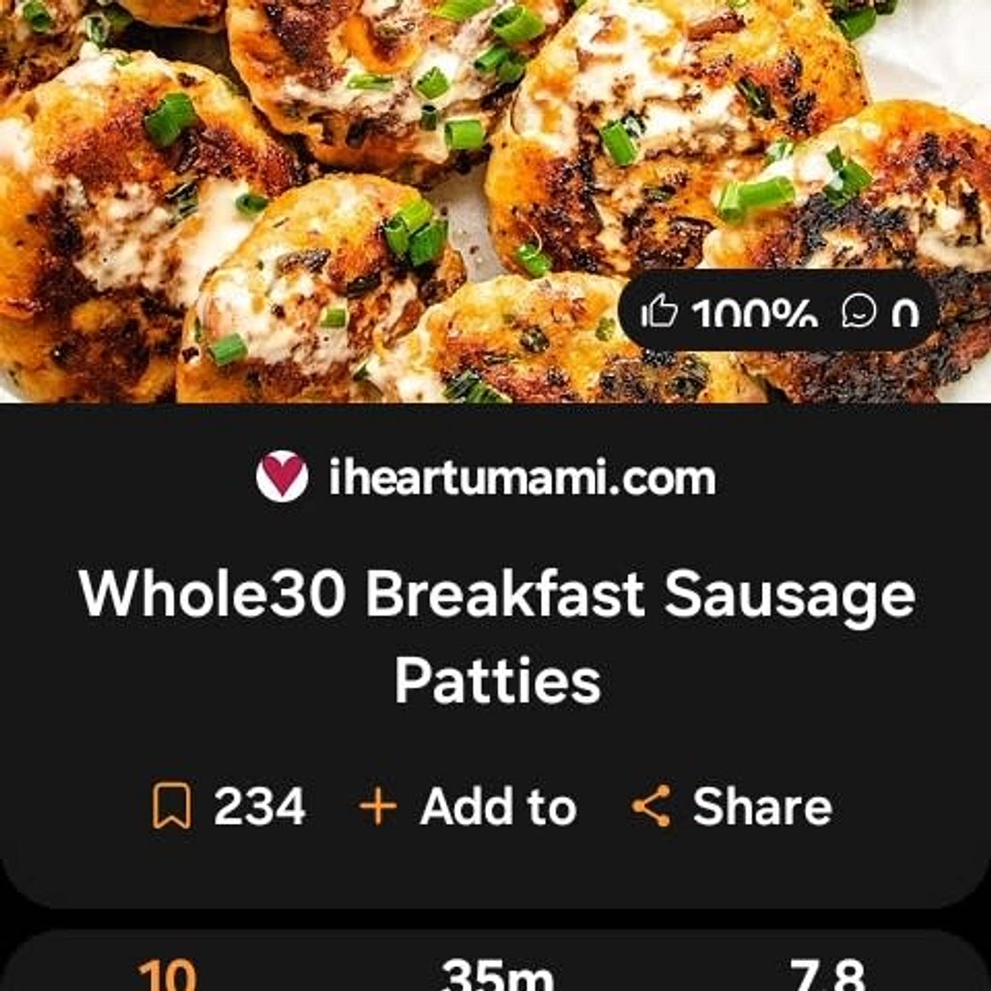 Whole30 Breakfast Sausage Patties