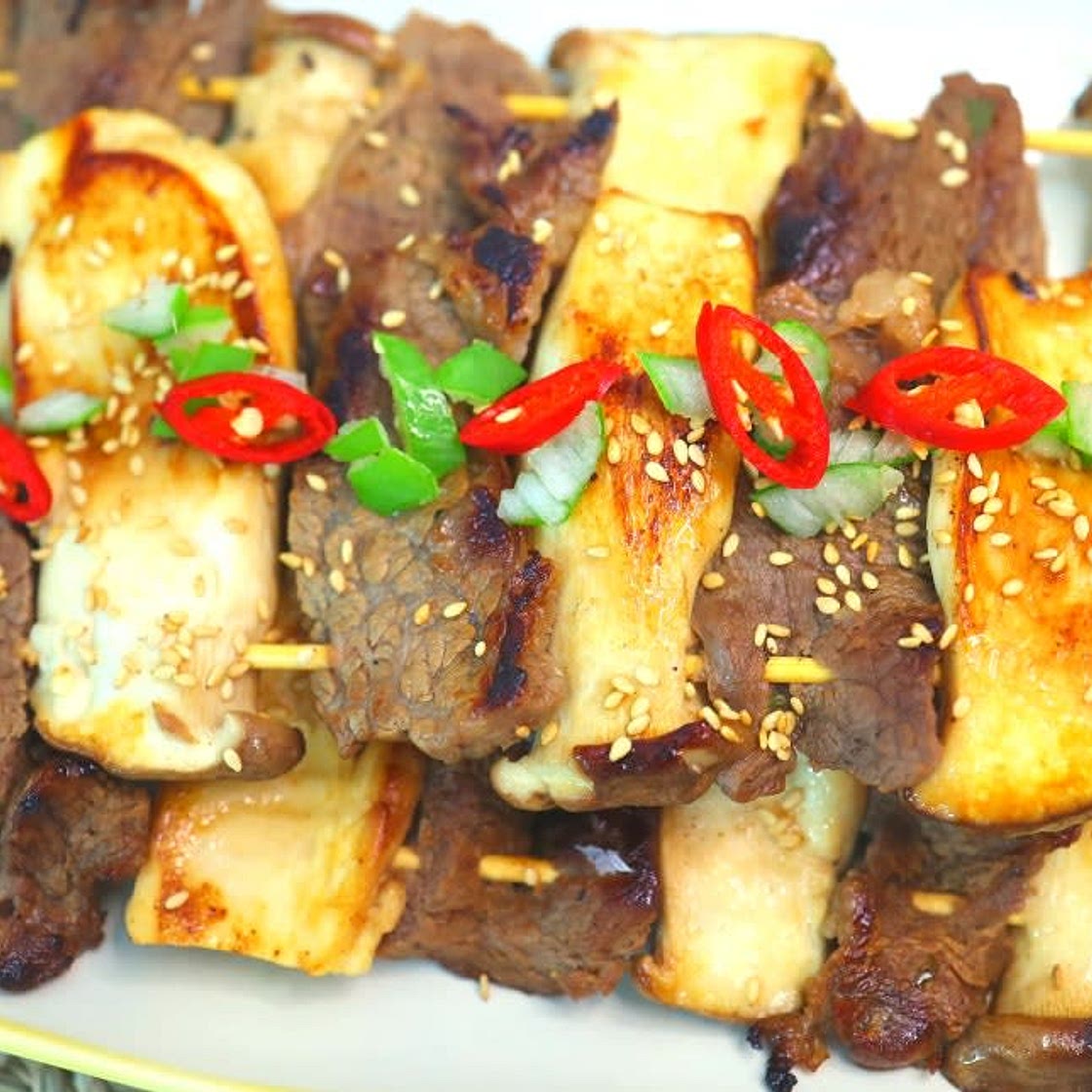 한 끼 든든한 새송이버섯 소고기 산적