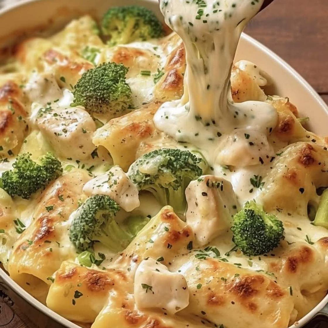 Hähnchen-Brokkoli-Auflauf Alfredo