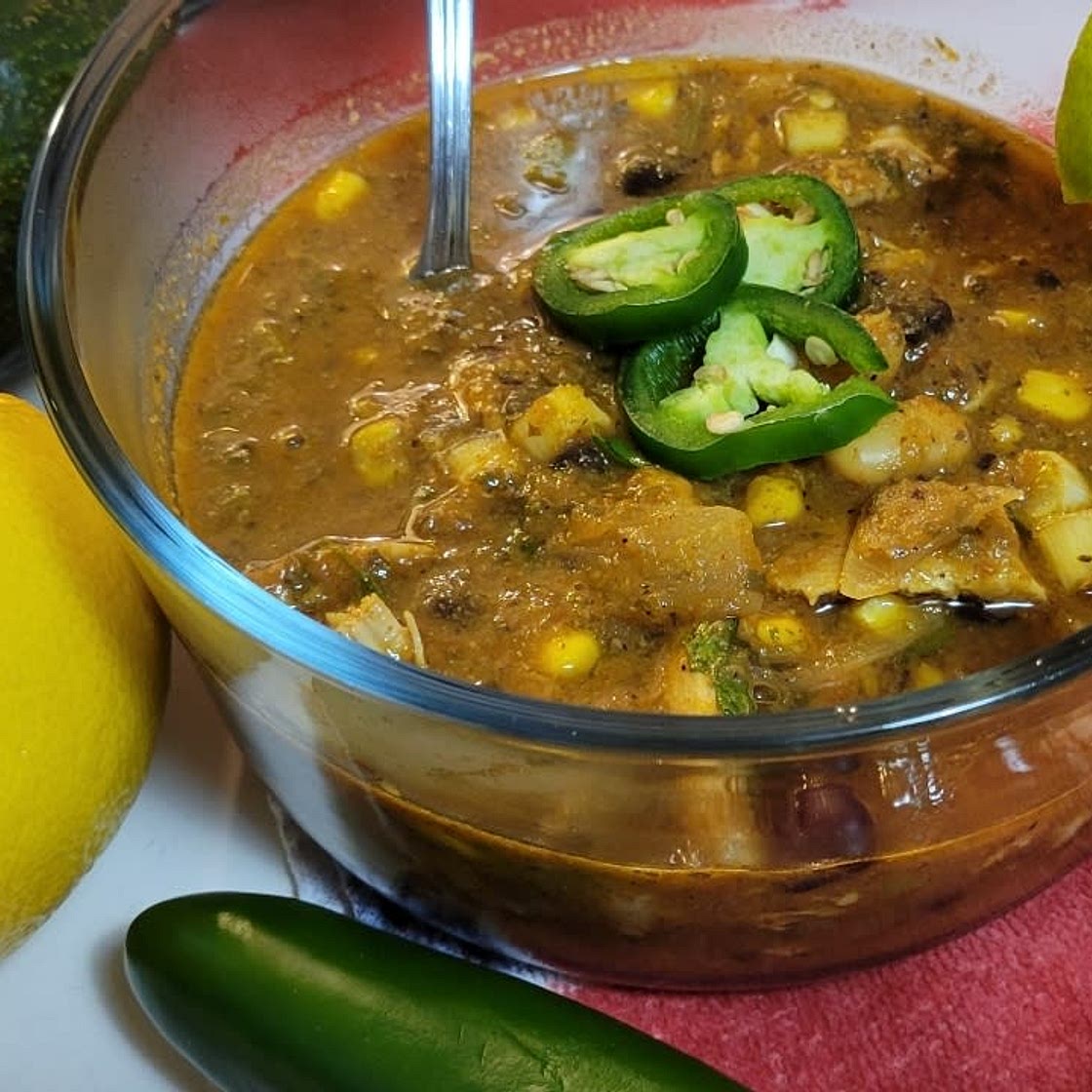 Creamy White Bean Chicken Enchilada Soup