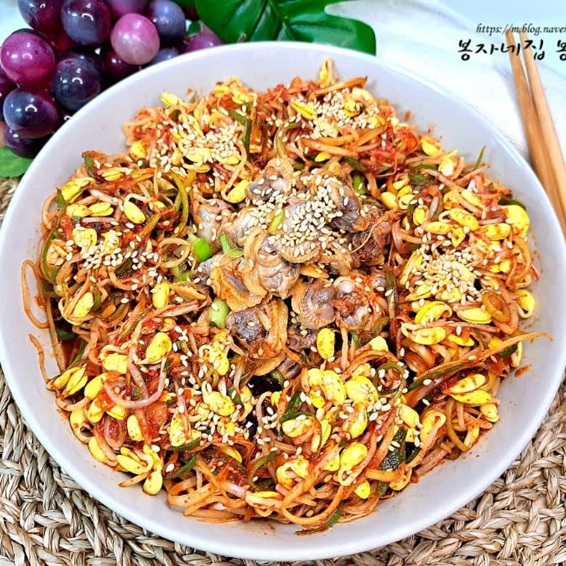 꼬막 파채 콩나물무침