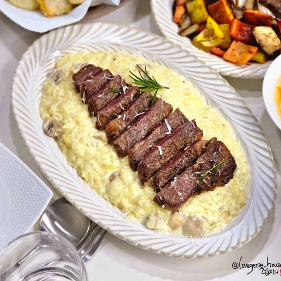 채끝살 크림 리조또