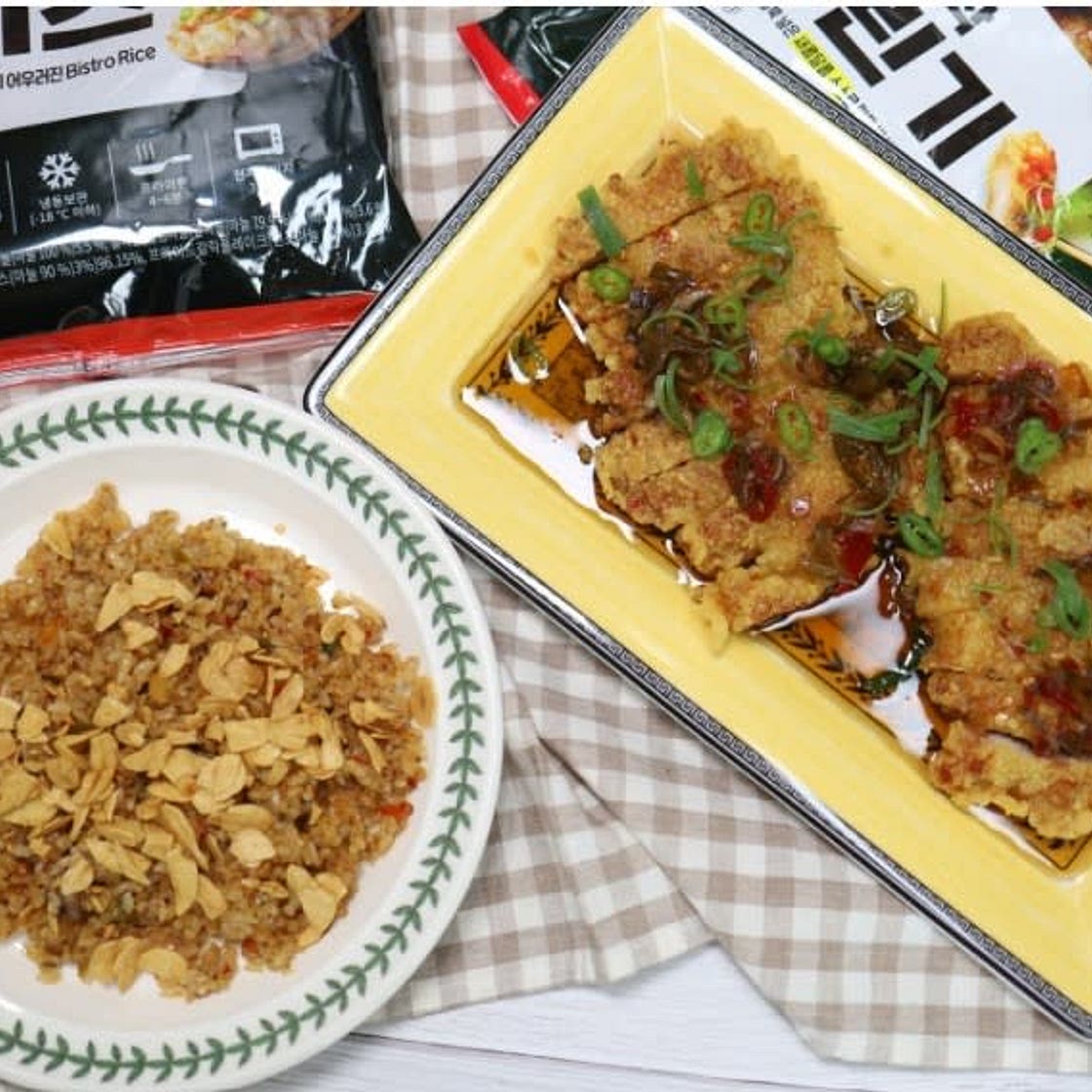 새콤바삭 유린기 & 갈릭프라이드 라이스