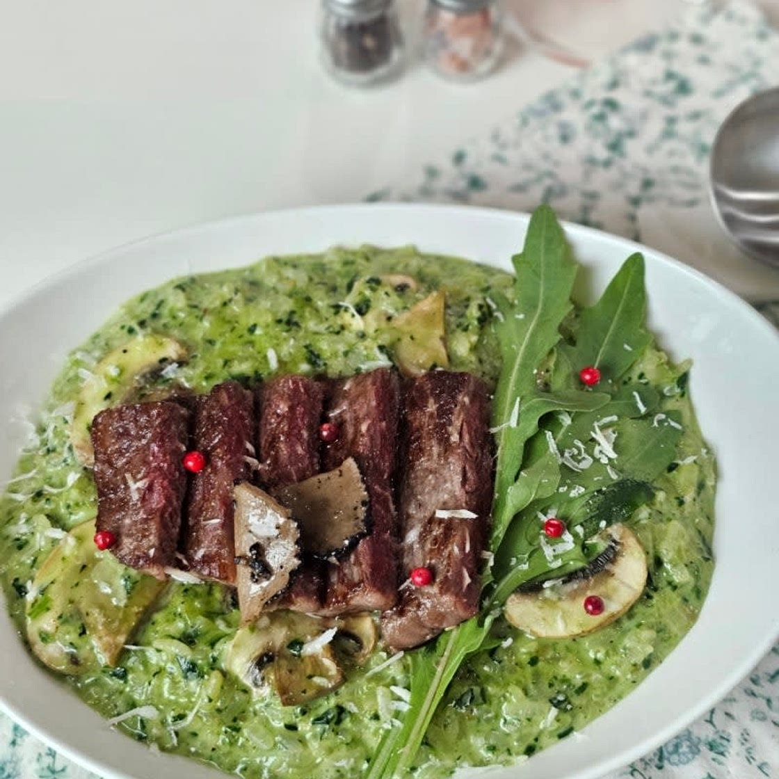 소고기 시금치 리조또