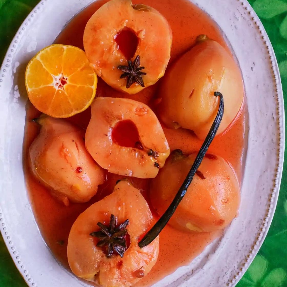 Poached quinces