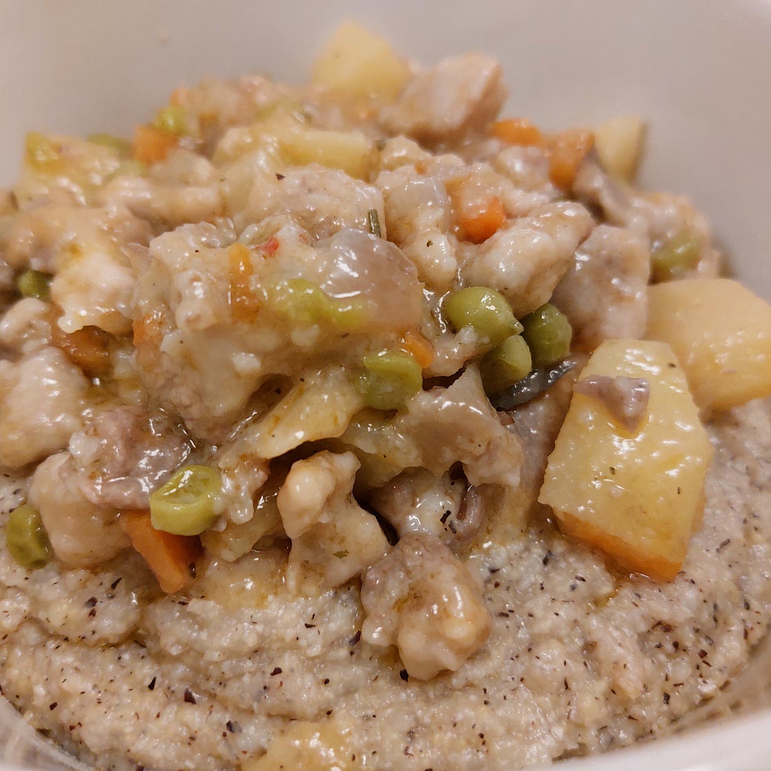 Lamb Stew - Peas and potatoes