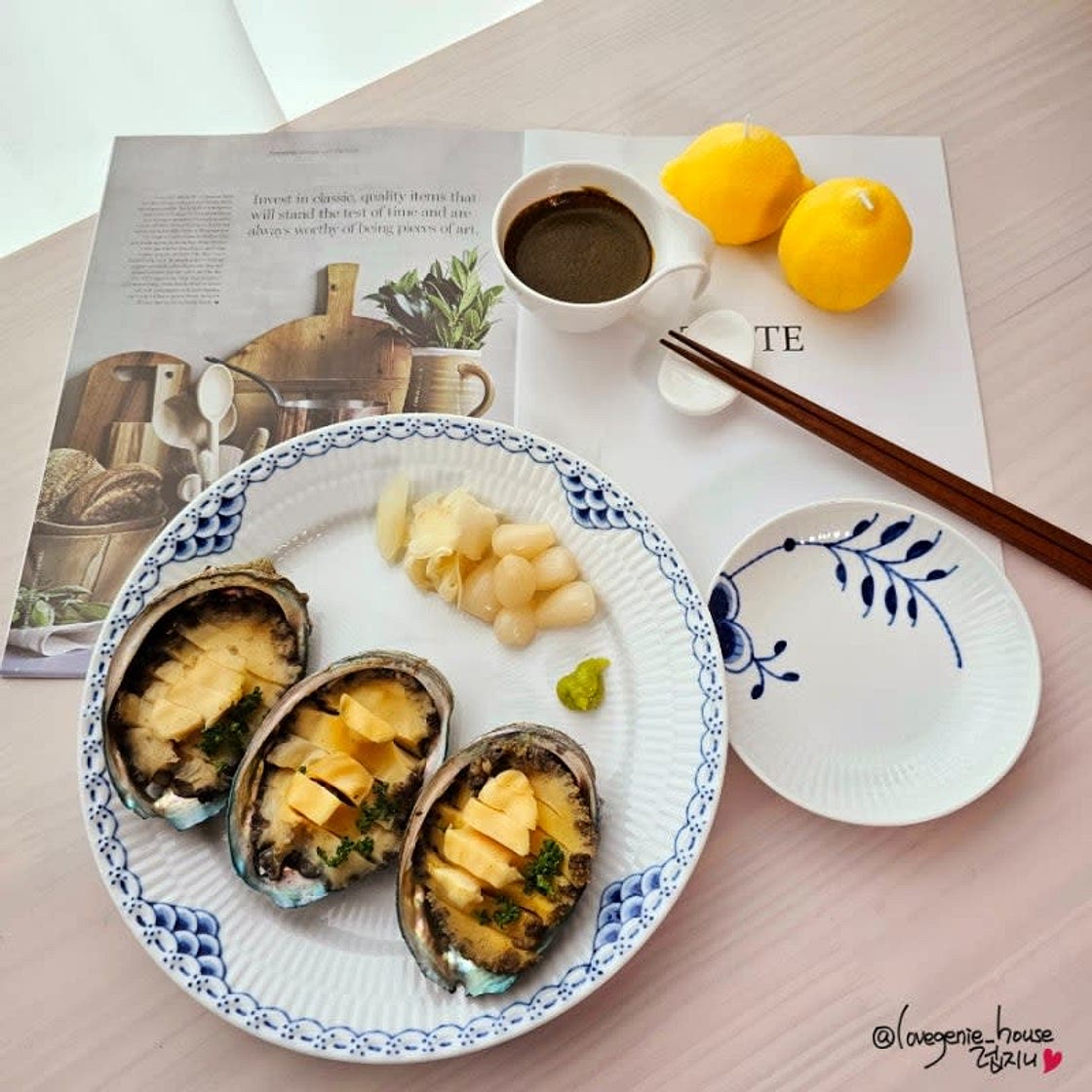 일본식 전복찜 무시아와비 게우소스 만들기