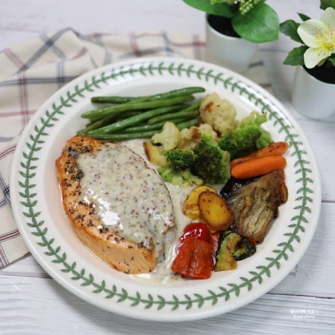 에어프라이어 연어구이와 타르타르소스