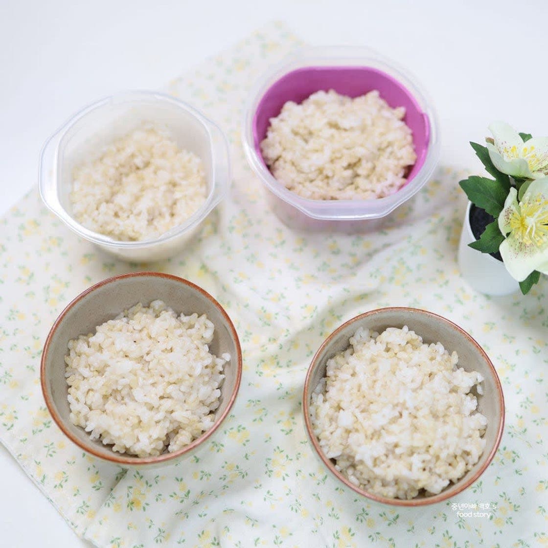 현미밥 짓는법 밥물 조절 쌀뜨물 보관 전기밥솥 현미밥 다이어트 식단