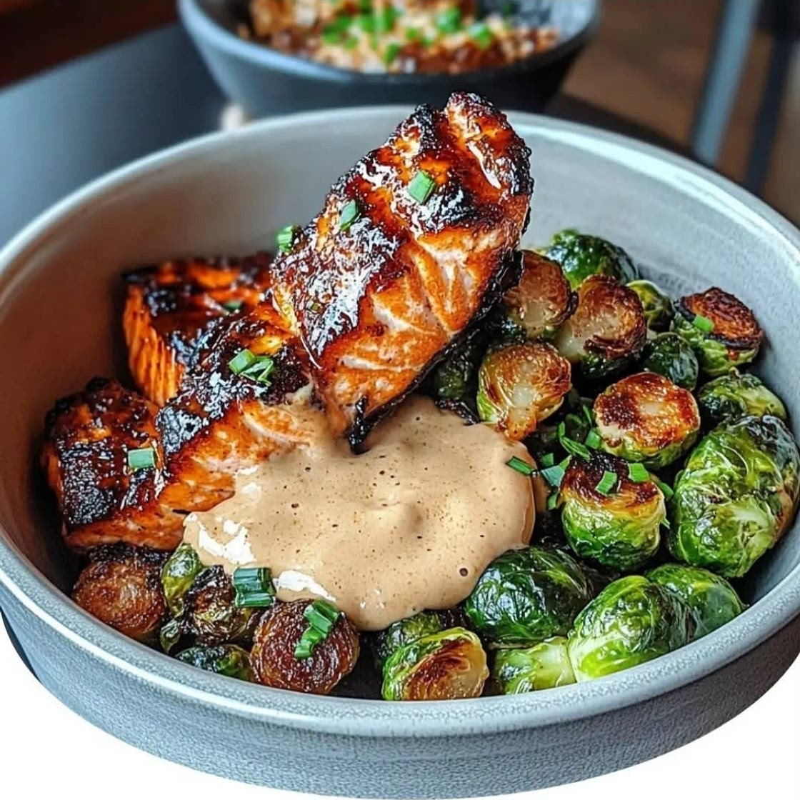 Teriyaki Salmon & Brussel Sprout Bowls
