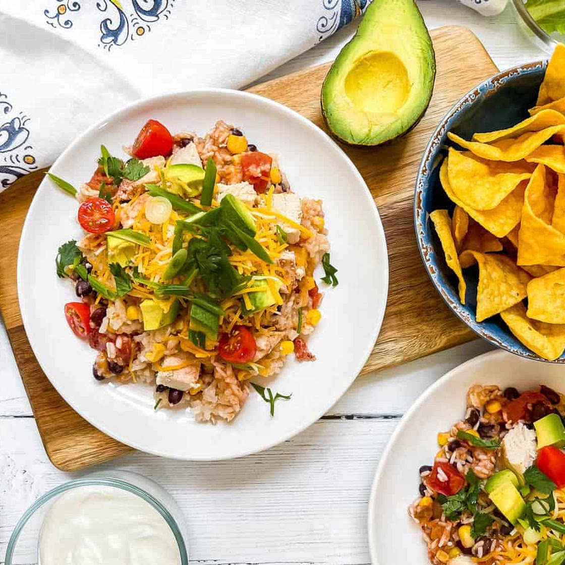 Slow Cooker Chicken and Rice Burrito Bowl Recipe