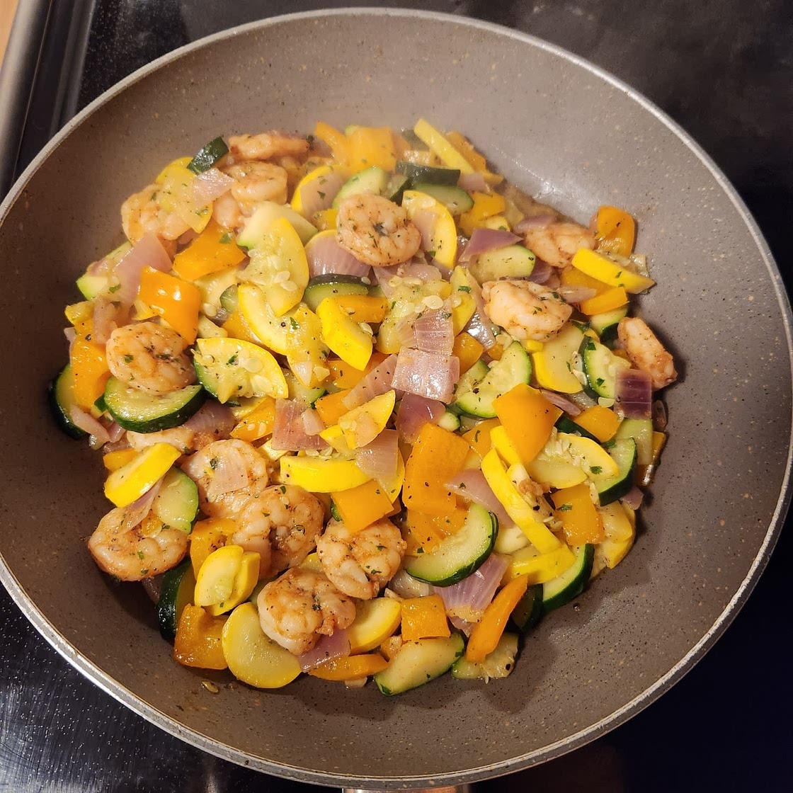 Shrimp and Vegetables Skillet