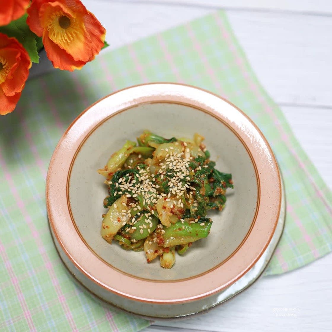 청경채무침 간단한 야채반찬 청경채나물 된장무침 요리 청경채 데치기