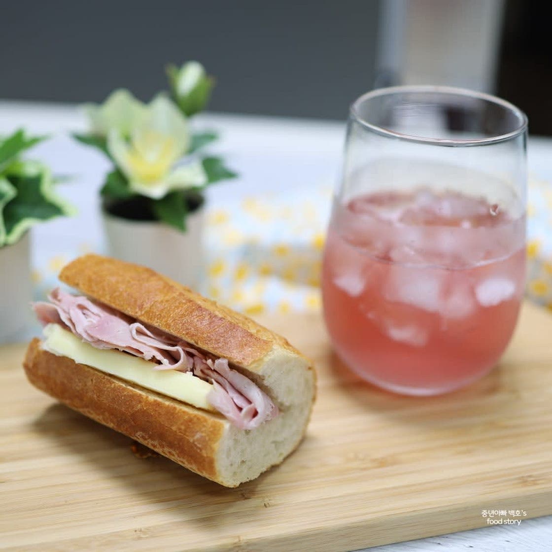 잠봉뵈르 만들기 바게트 샌드위치 만들기 바게트빵 샌드위치햄 요리