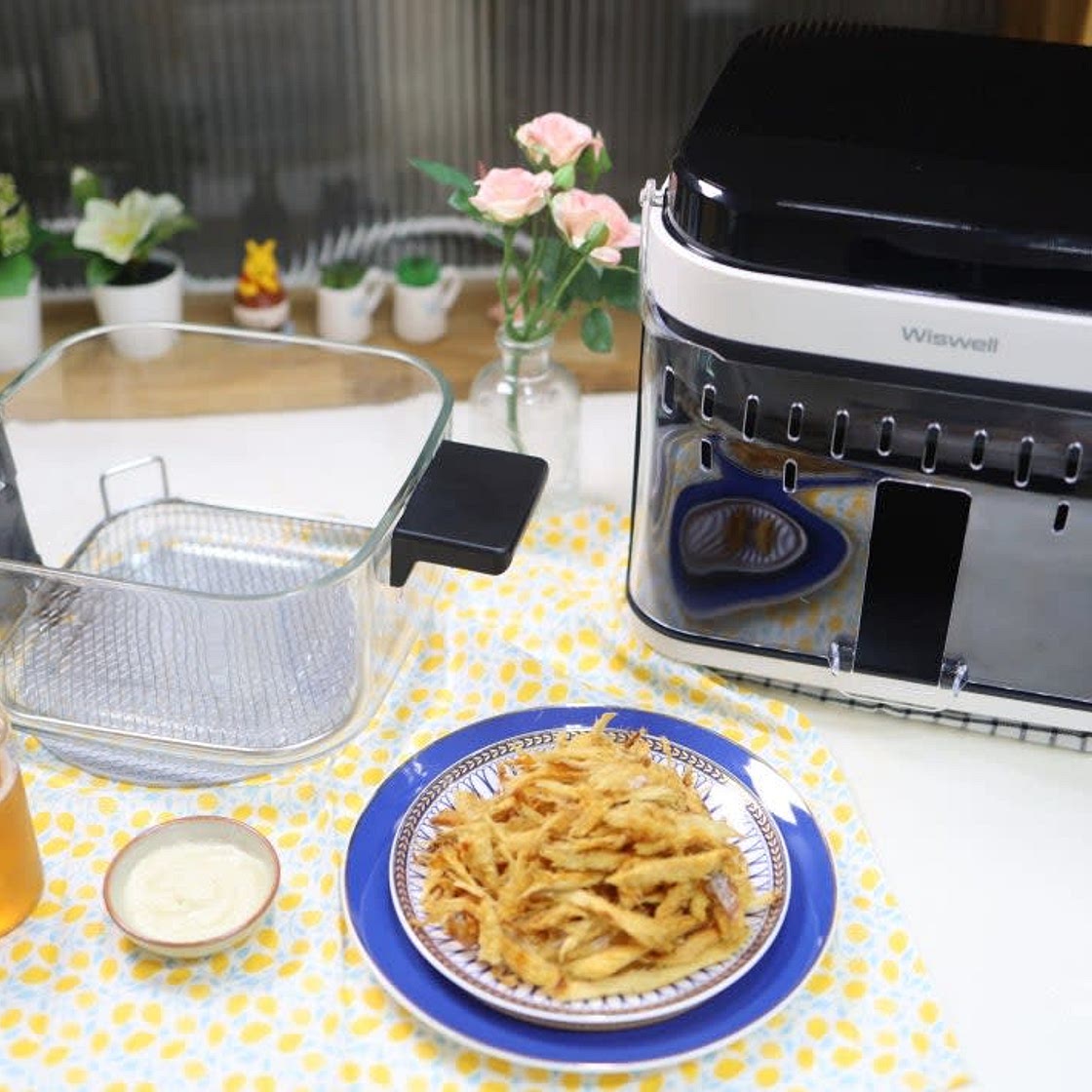 드.주방 탐구 위즈웰 글로시업 글라스 에어프라이어 간식 황태채 버터구이 요리 레시피