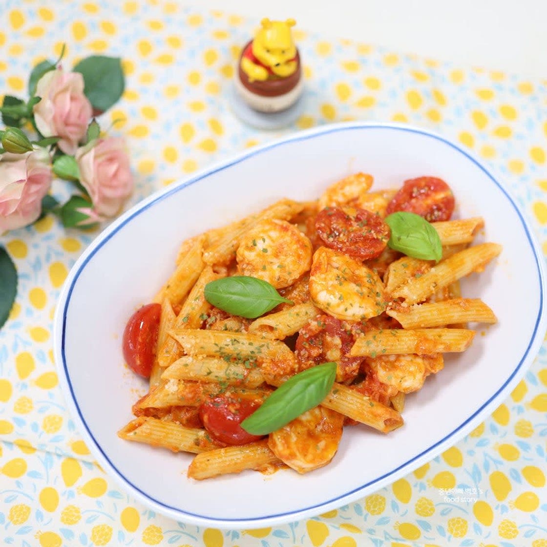 펜네 파스타 만들기 삶기 새우 토마토소스 원팬 파스타