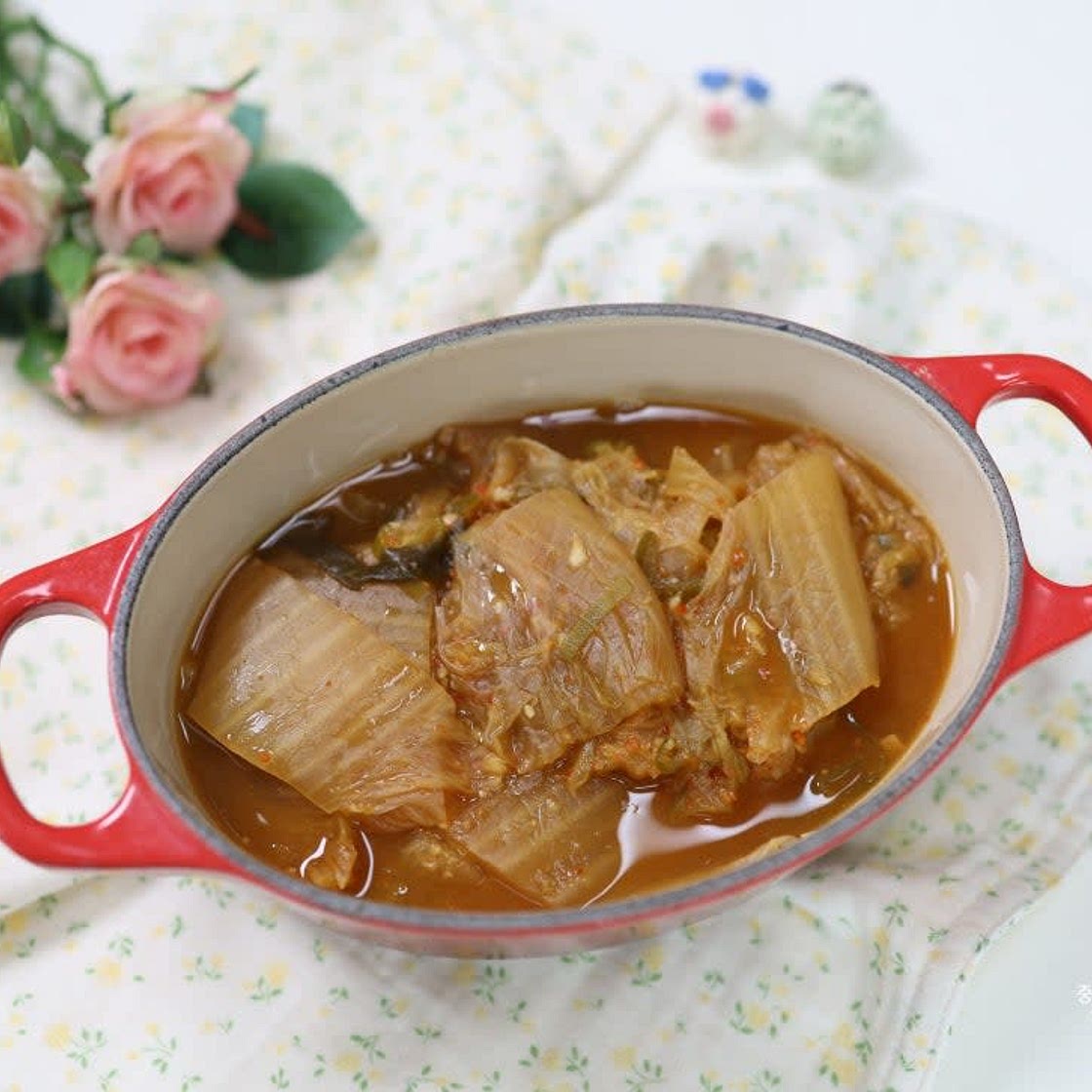 씻은 묵은지 된장지짐