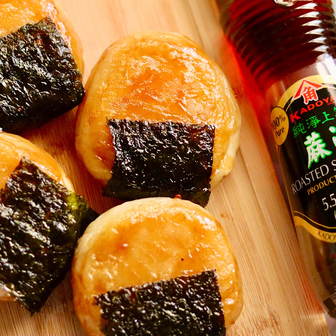 Sesame Soy Glazed Potato Mochi