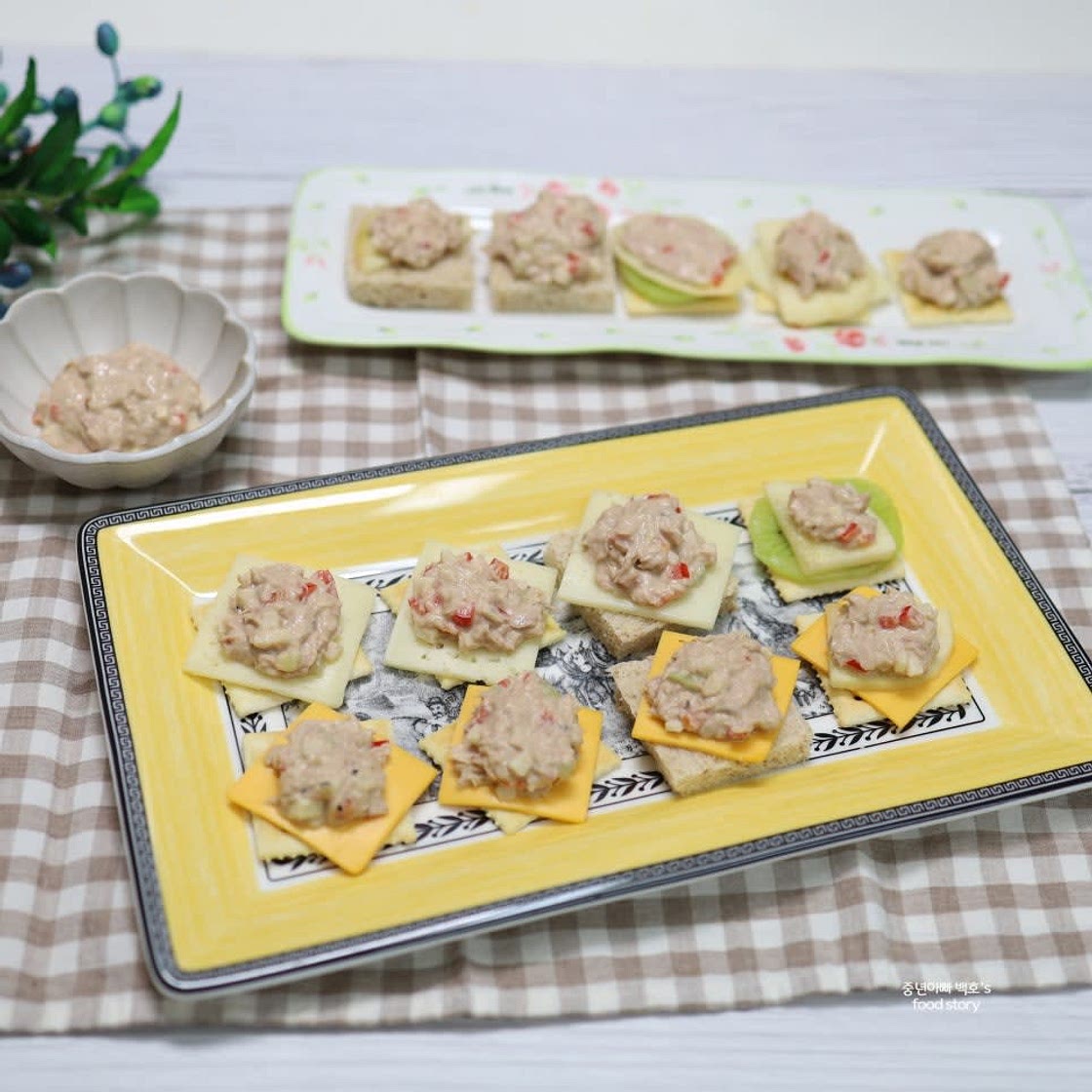 참치카나페 참치크래커 까나페 만들기 핑거푸드 참치샐러드 마요