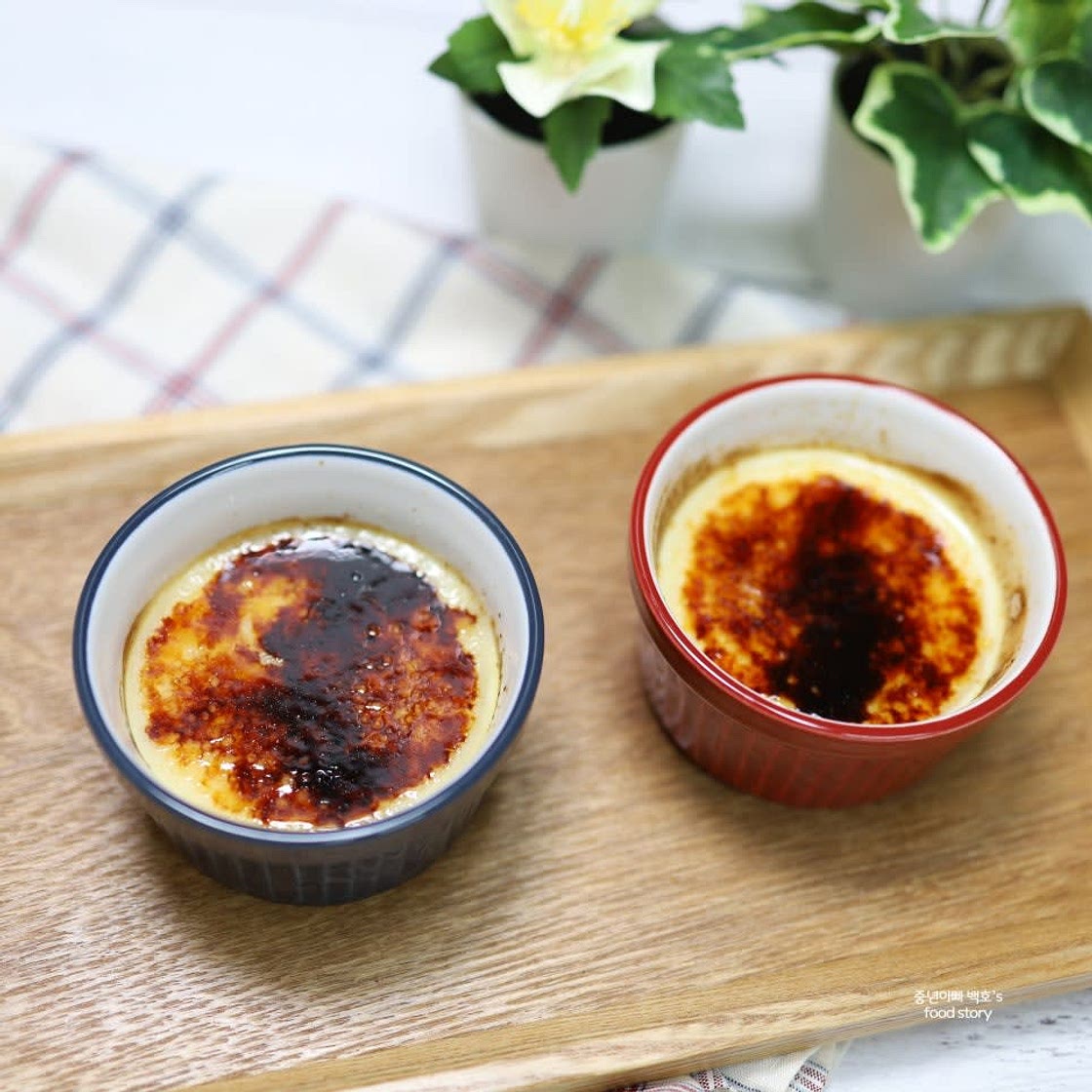 크림브륄레 만들기 커스타드 푸딩 크렘 브륄레 아이들 간식 간단한 디저트 만들기