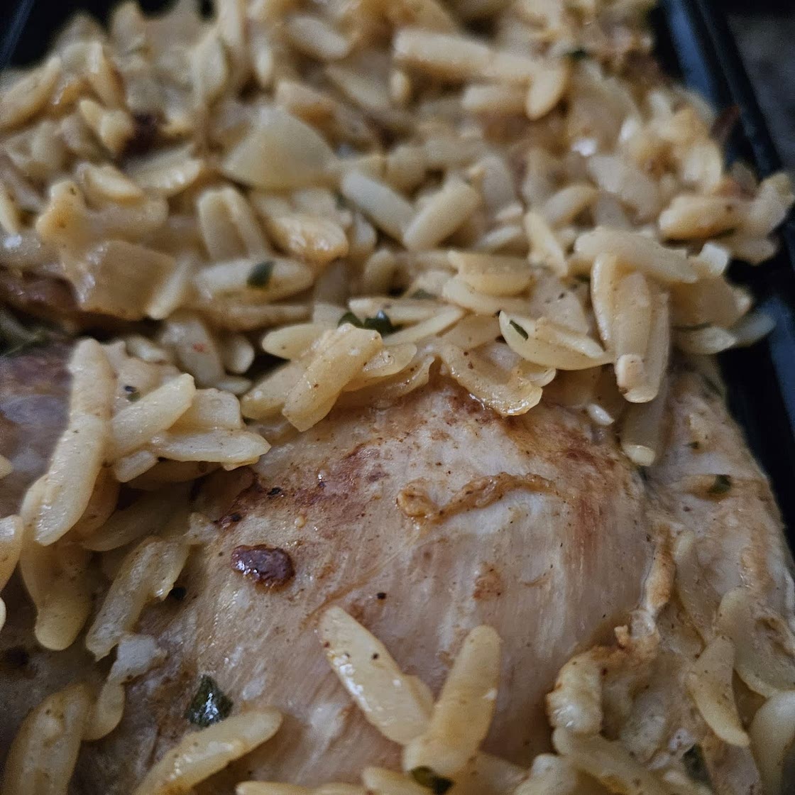 Lemon chicken orzo