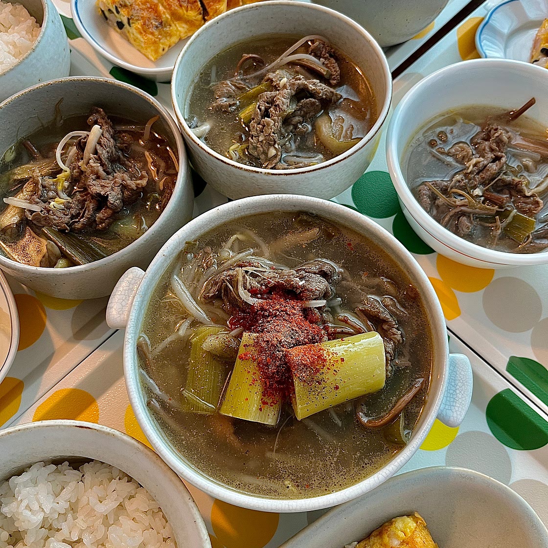 맑은 육개장, 새우 계란말이