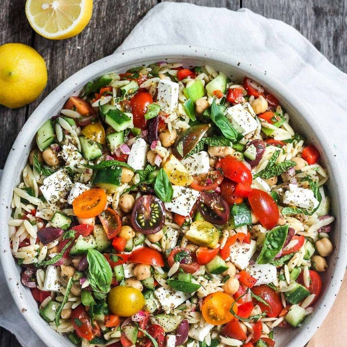 Greek Fusilli Pasta Salad