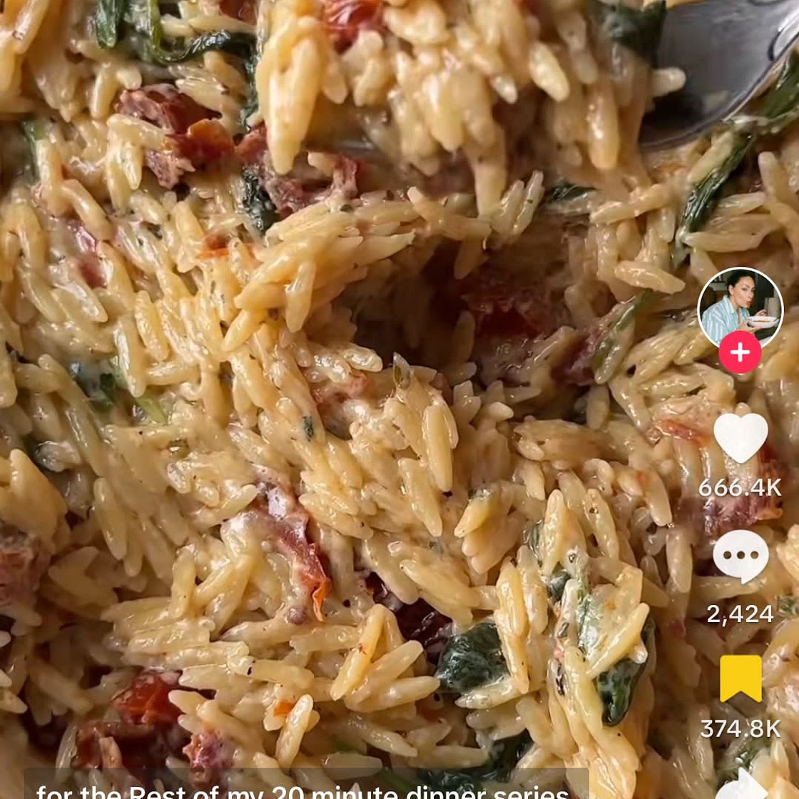 Boursin spinach orzo