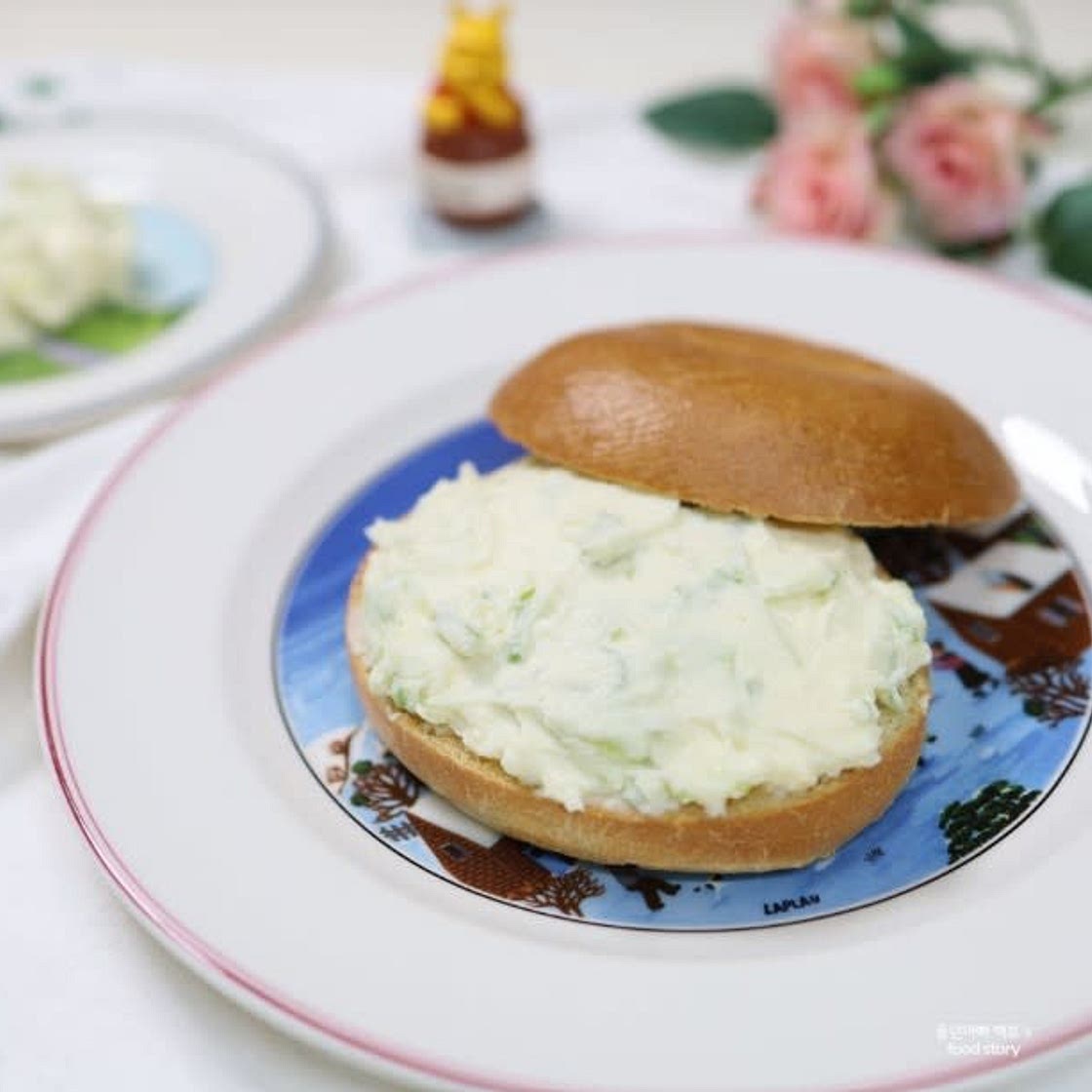 대파 크림치즈 베이글 샌드위치