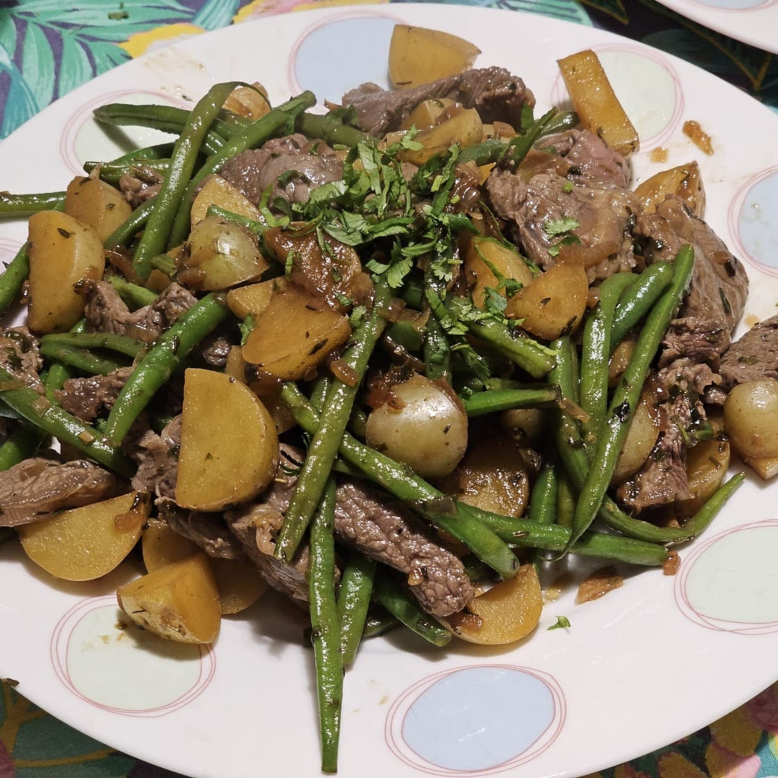 Asian Steak Bites and Potatoes