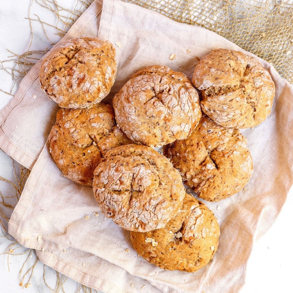Rustic Flaxseed Spelt Buns