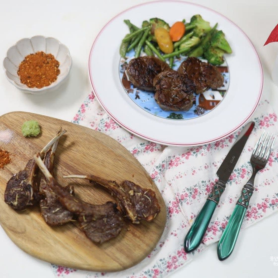 양갈비와 양등심 스테이크