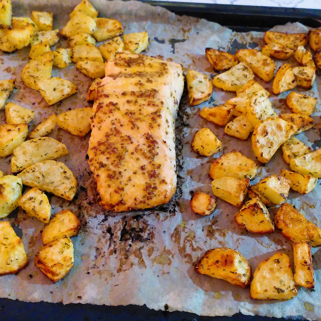 Saumon et brocoli au four
