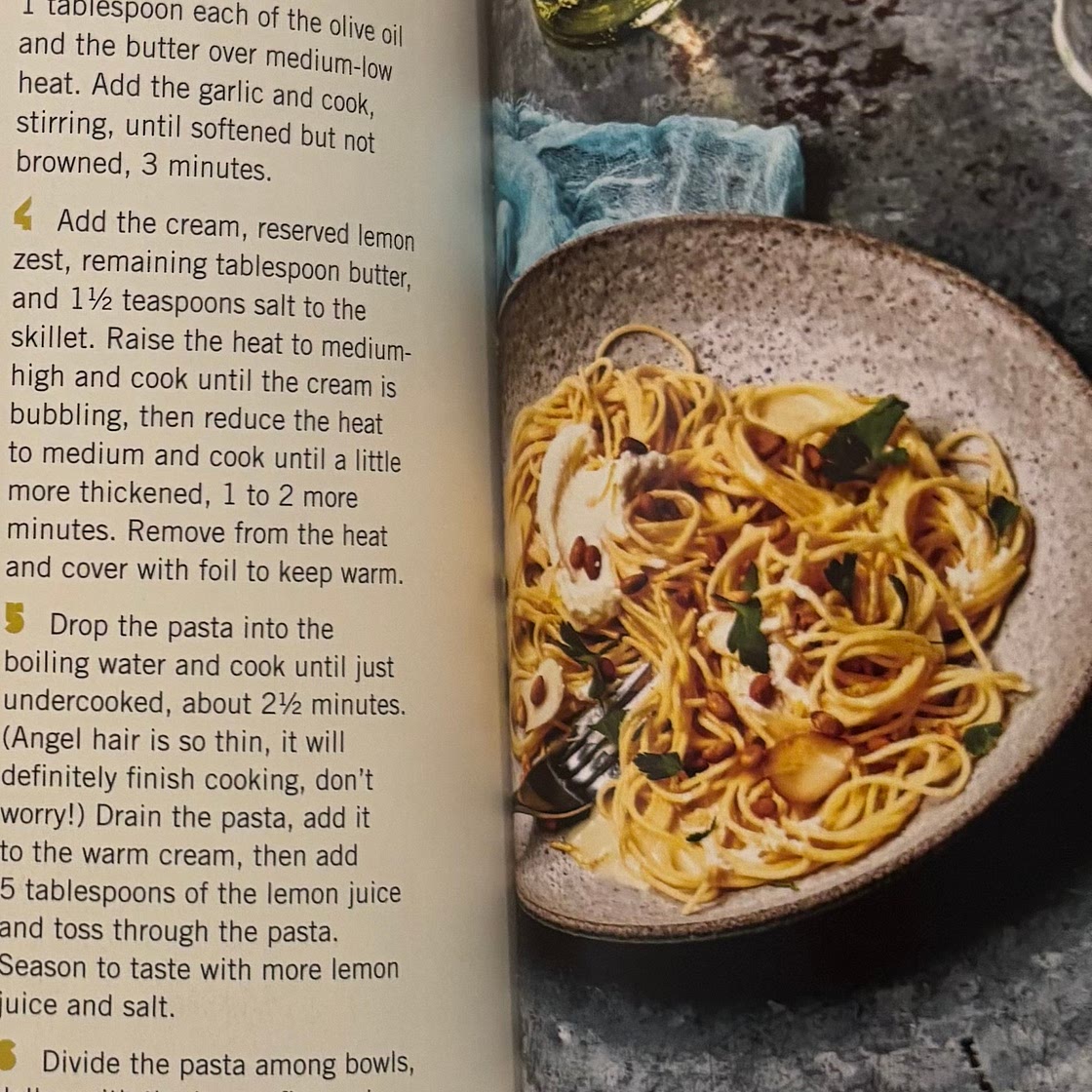 Lemony Angel Hair with Ricotta and Pine Nuts