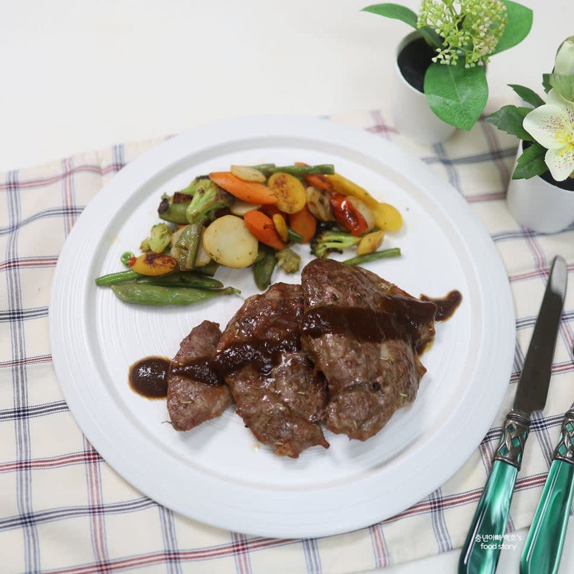 돼지목살 에어프라이어 스테이크
