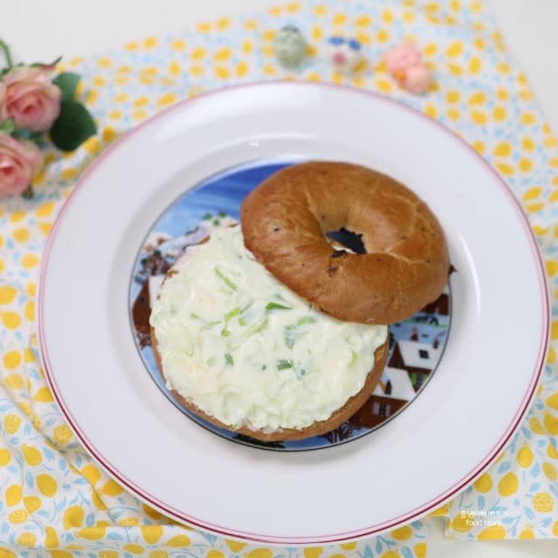 대파크림치즈 베이글 샌드위치