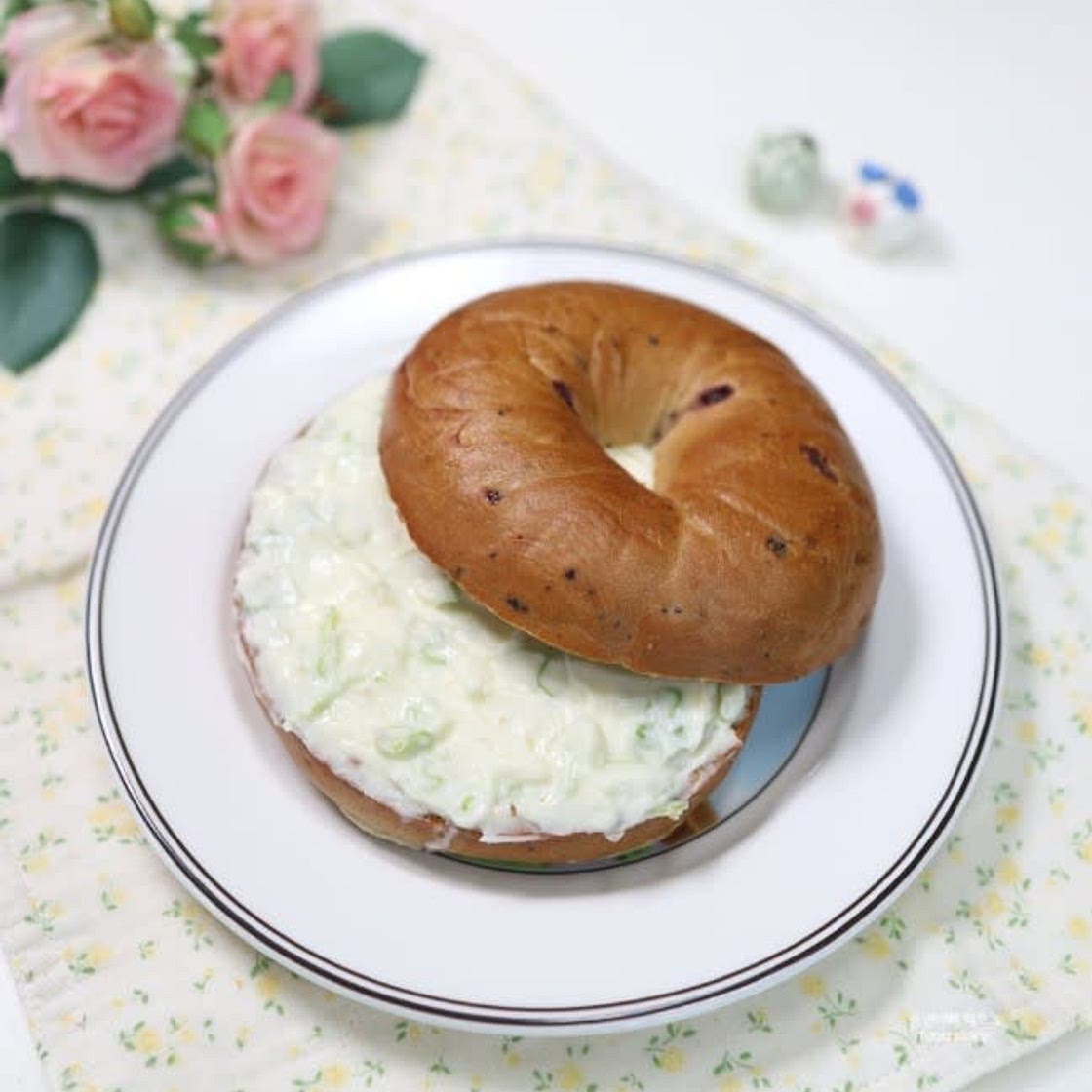 대파크림치즈 블루베리 베이글 샌드위치