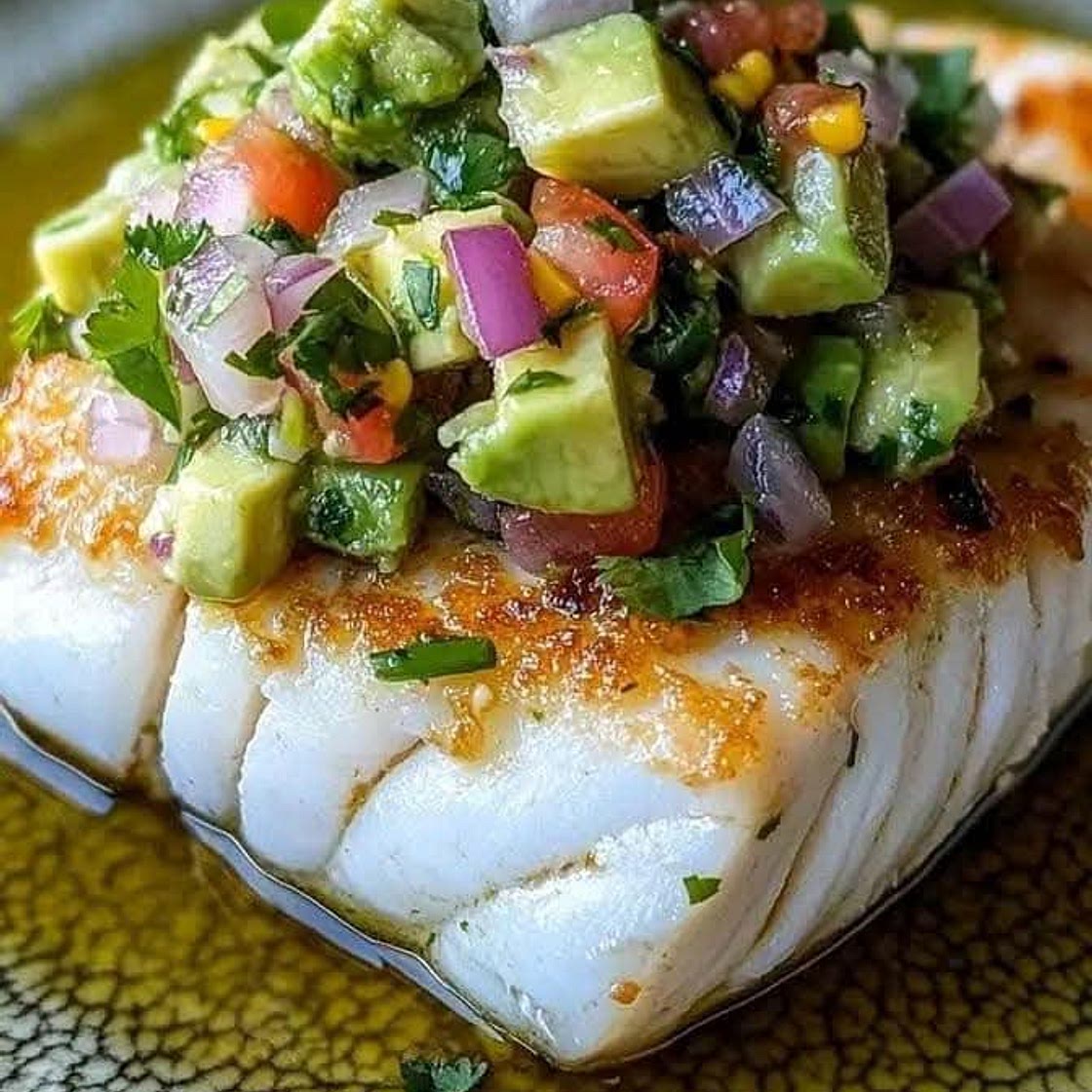 Coconut Lime Fish with Avocado Salsa