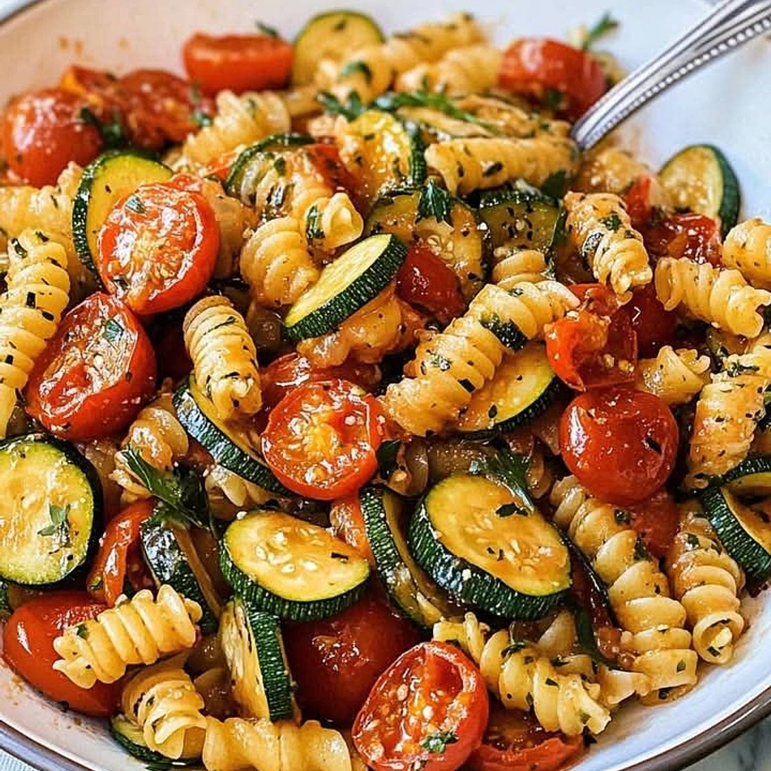 Gesunde Tomaten-Zucchini-Pasta
