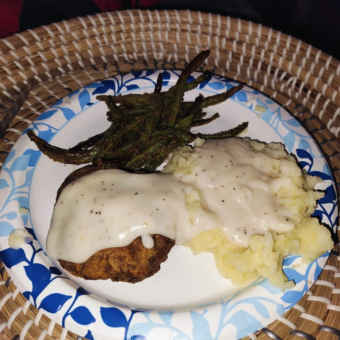 Chicken Fried Hamburger with White Gravy