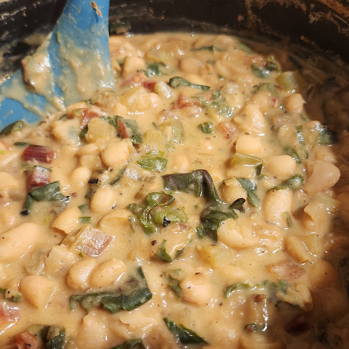 Braised White Beans and Greens with Parmesan