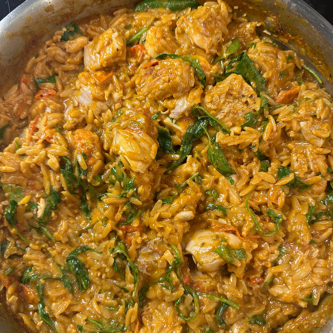 One Pan Creamy Tomato Chicken Boursin Orzo