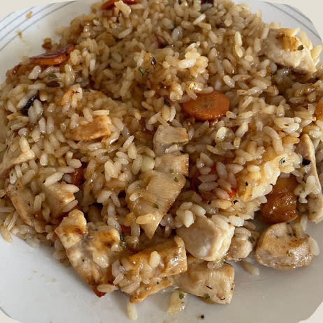Arroz con pollo y miel