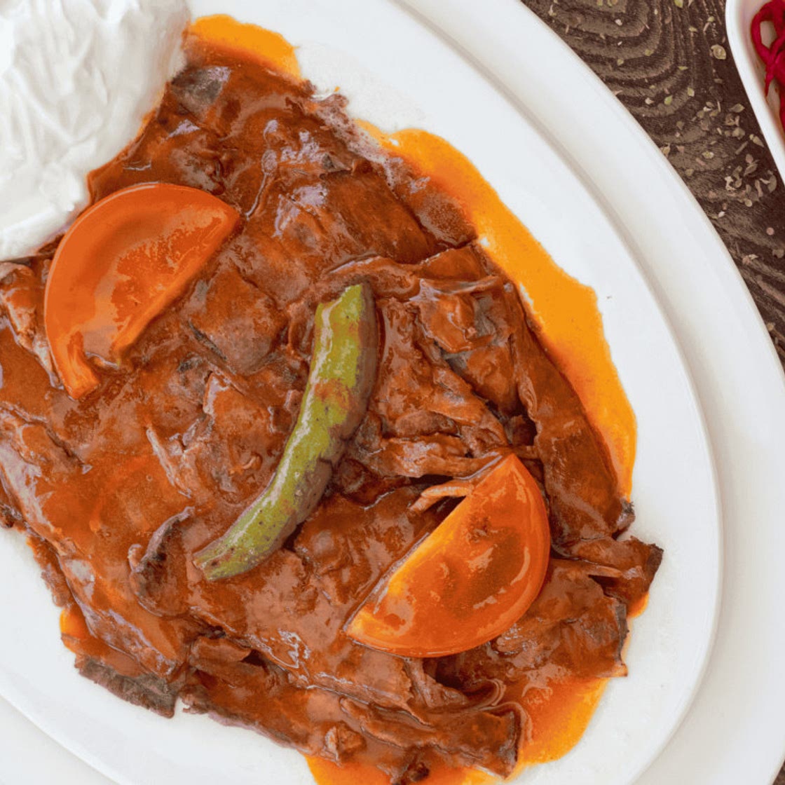 Doner Kebab with Yogurt and Tomato Sauce