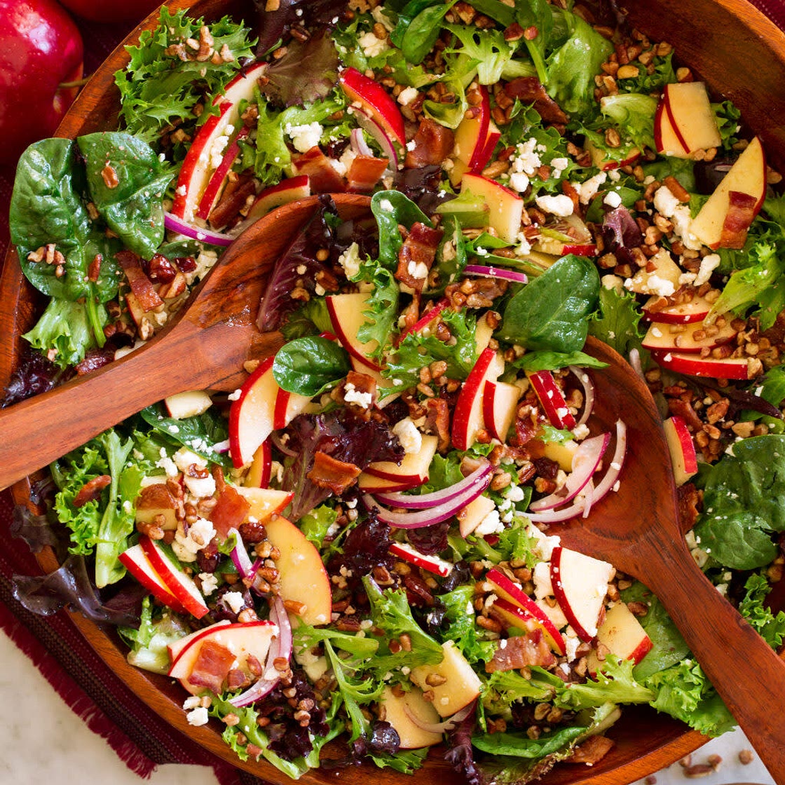 Pork with apple salad