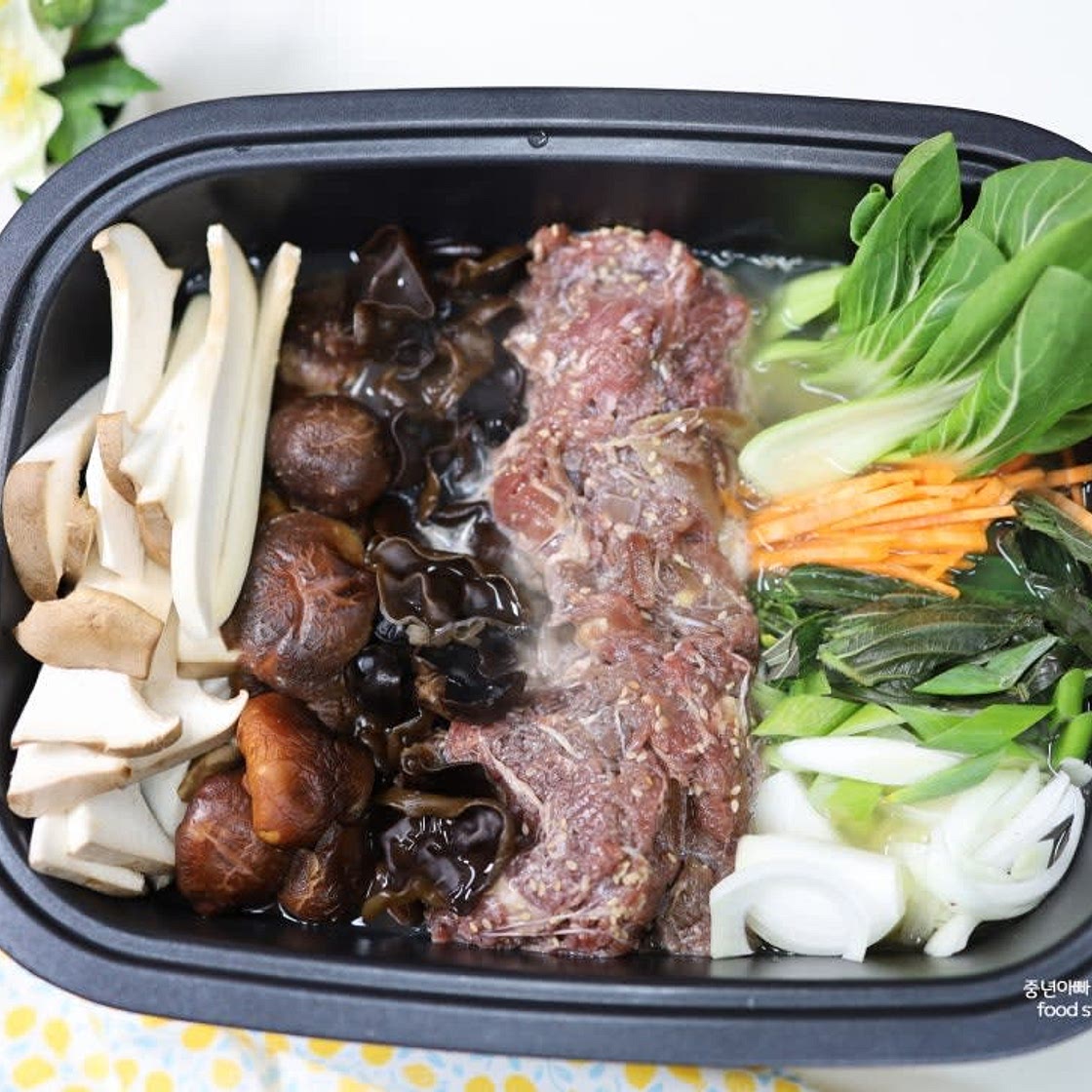 소불고기 전골 육수 요리 소고기 버섯전골 레시피