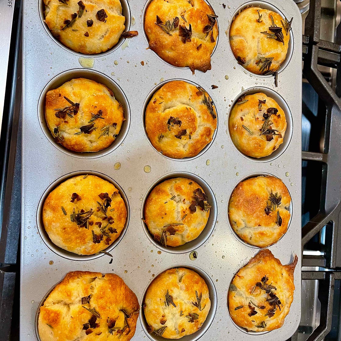 Rosemary Garlic Focaccia Muffins — salt n sprinkles