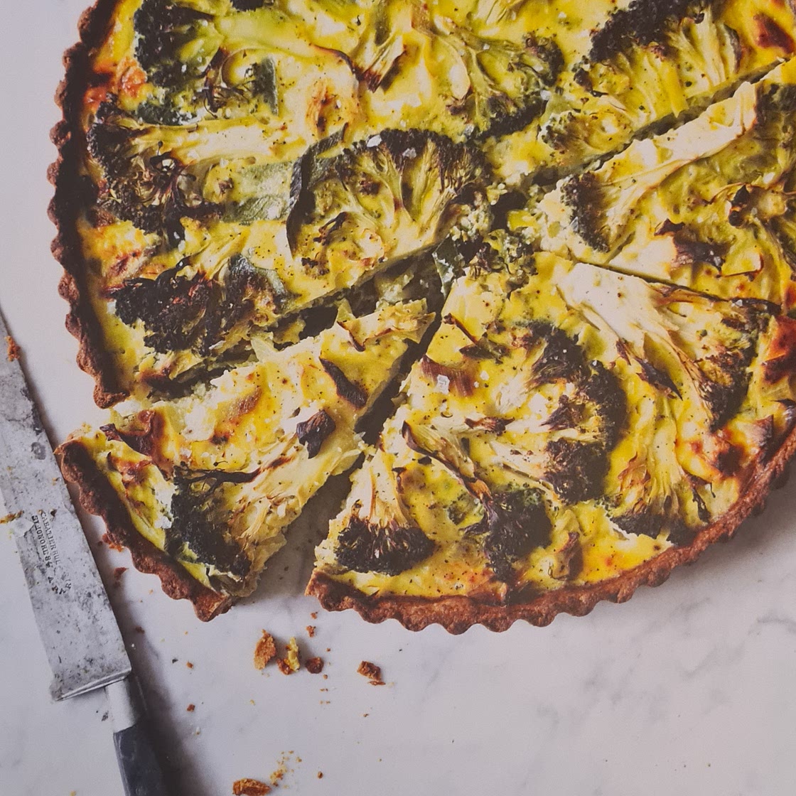 Rye Crust Tart with Broccoli and Leeks