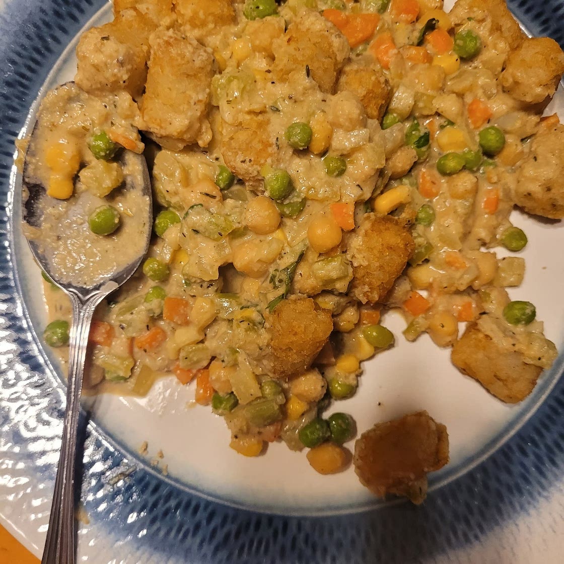 Creamy Vegetable Pie with Potato Gems (Tater Tot Hot Dish)
